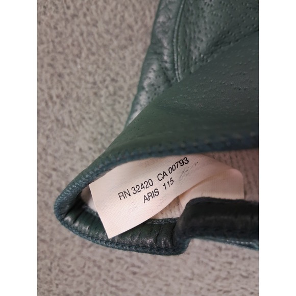 Vintage Isotoner by ARIS Green Leather Gloves Women 7.5 M Textured Lined - Picture 5 of 6